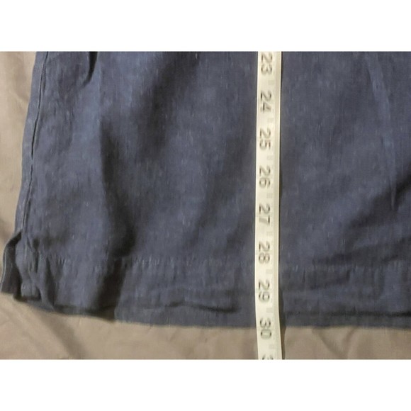 Eddie Bauer Blue Linen Cotton Buffalo USA FLAG Stars Patriot Sz Large     AG151 - Picture 5 of 9